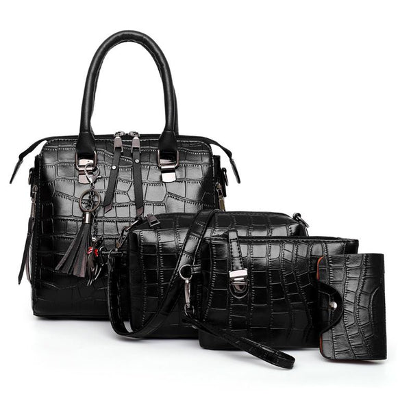 Janelle - 4-PIECE MODERN LEATHER BAG SET