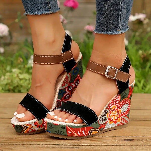 Rutchel - Casual Floral Print Sandals