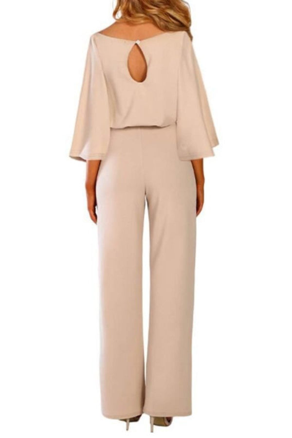 Demi - Belted Long Sleeve Jumpsuit