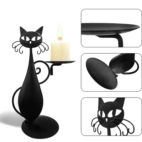 Black Cat Candle Holder – Playful & Chic – A Must-Have for Cat Lovers and Decor Enthusiasts