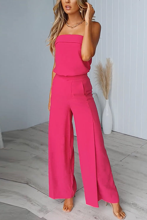 Hestia - Strapless Tube & Wide Leg Pants Set