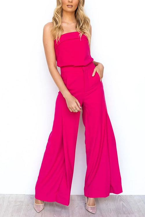 Hestia - Strapless Tube & Wide Leg Pants Set