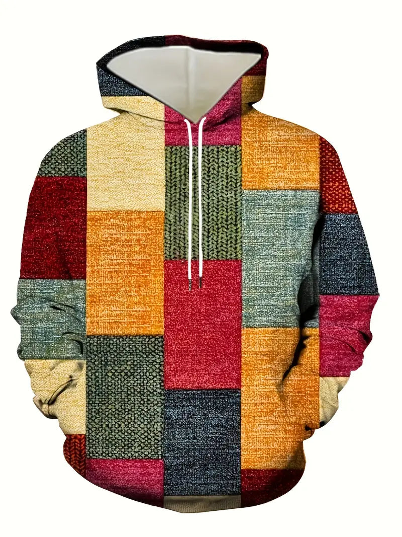 Ethan - Patchwork Hoodie for Men