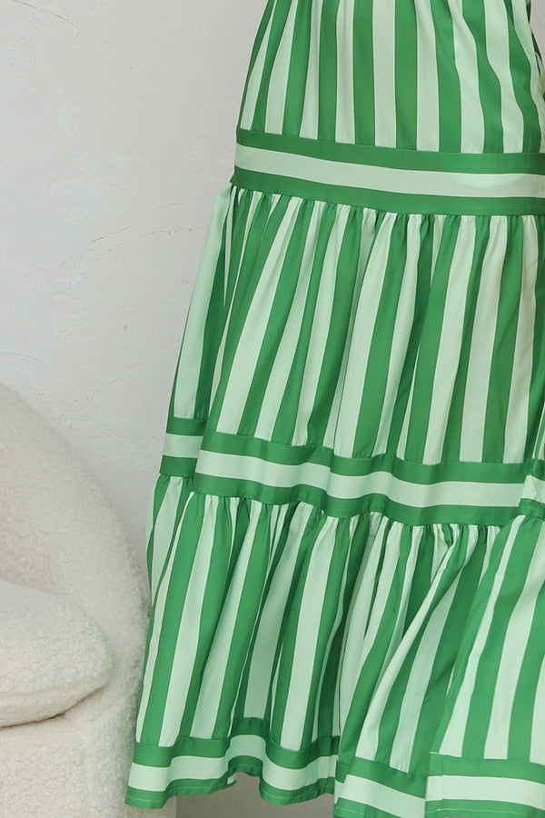 Lailanie - Striped Green White Dress