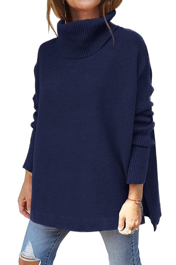 Ayana - Oversized Turtleneck Batwing Knit Sweater