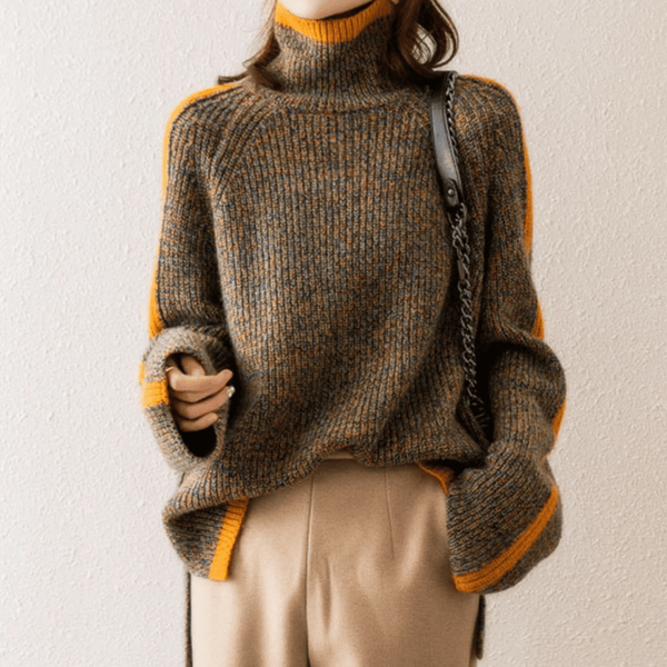 Estella - Melange Knit Turtleneck Sweater