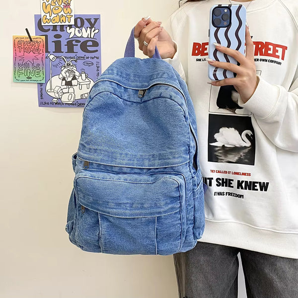 Darlyn - Large Capacity Vintage Denim Backpack