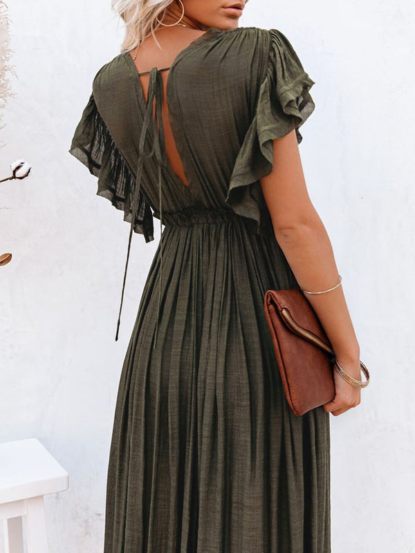 Julia - V-Neck Boho Maxi Dress