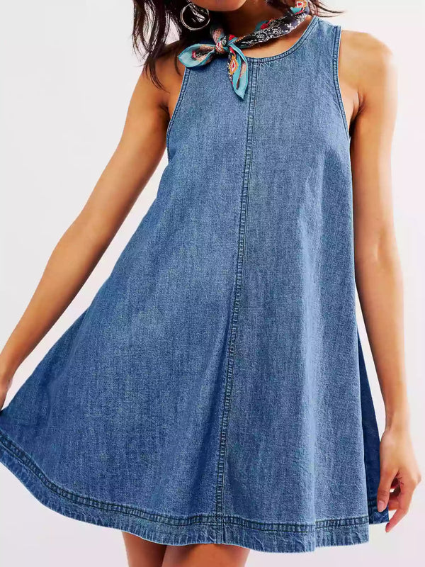 Tansy - Denim Sleeveless Mini Dress