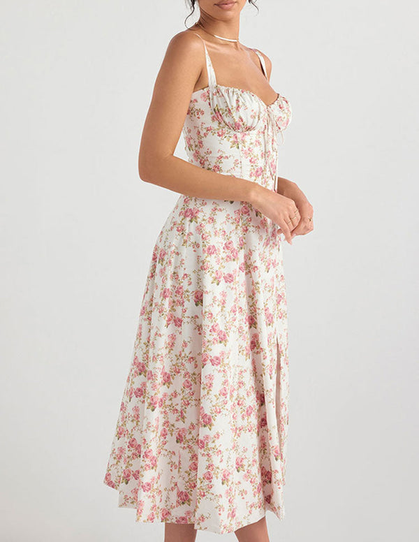 Carys - Floral Slit Midi Dress