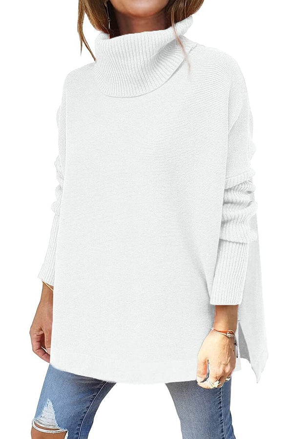 Ayana - Oversized Turtleneck Batwing Knit Sweater