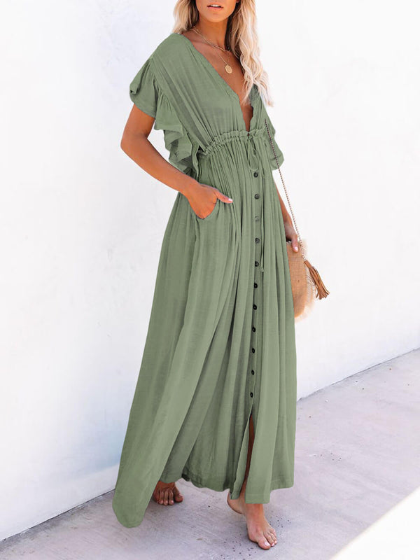 Julia - V-Neck Boho Maxi Dress