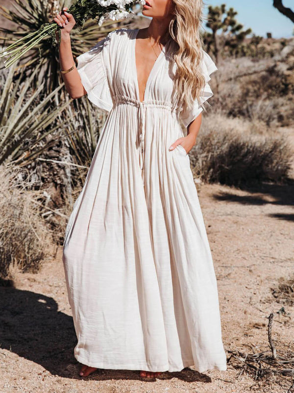 Julia - V-Neck Boho Maxi Dress