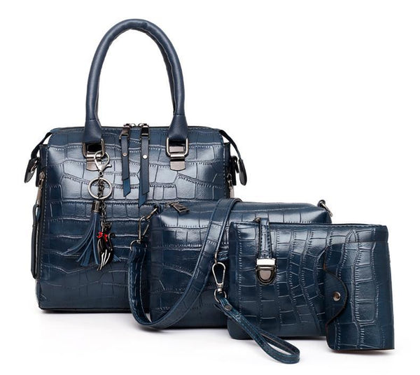 Janelle - 4-PIECE MODERN LEATHER BAG SET