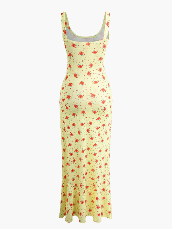 Sherry - Floral Print Slip Maxi Dress