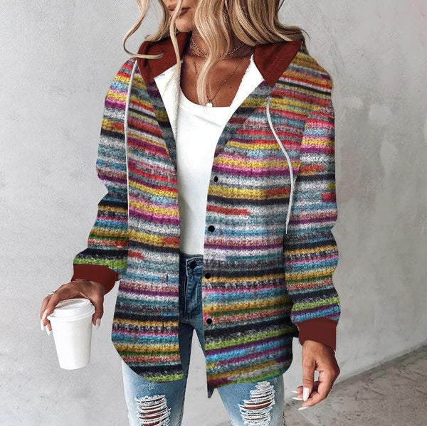 Liana - Colorful Knitted Hooded Sweater