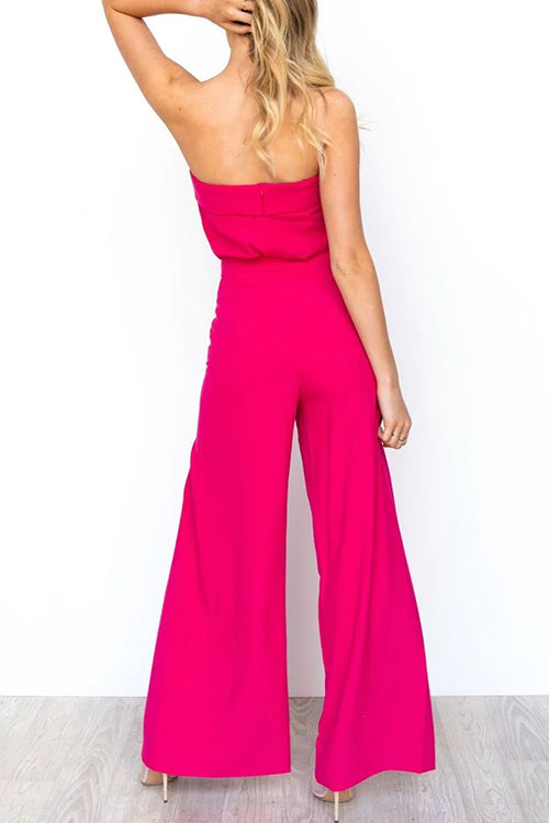 Hestia - Strapless Tube & Wide Leg Pants Set