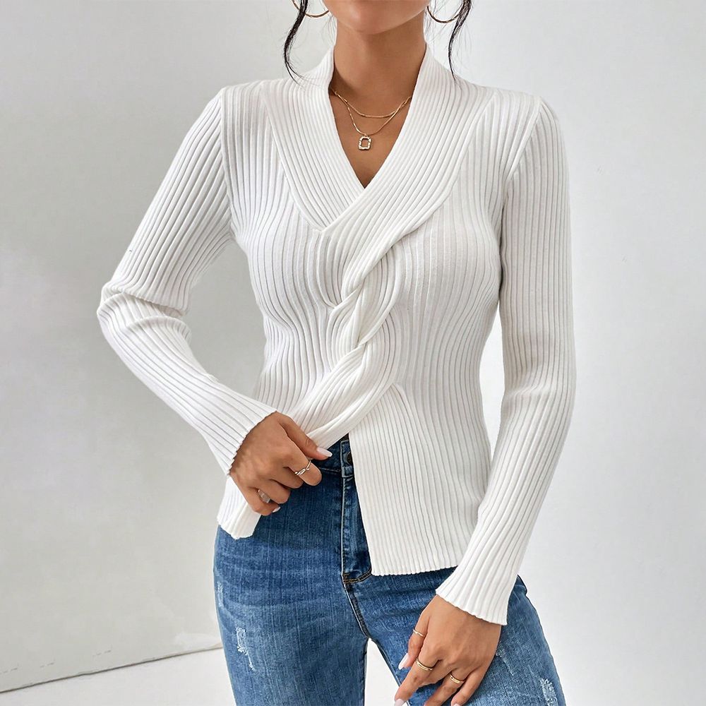 Valli - Classic V-Neck Long Sleeve Top