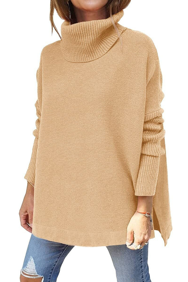 Ayana - Oversized Turtleneck Batwing Knit Sweater