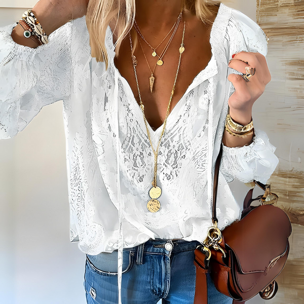 Daphne - Boho Lace Long Sleeve Top