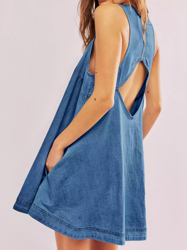 Tansy - Denim Sleeveless Mini Dress