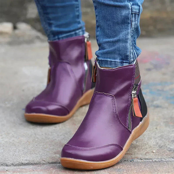 Ellena - Wide Calf High Top Ankle Booties