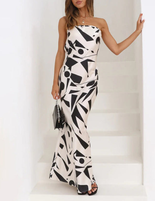 Jenica - Off-Shoulder Printed Maxi Dress