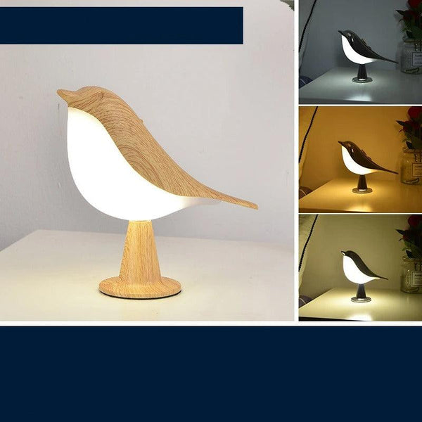 PerchLight - Charming Wooden Bird Lamp