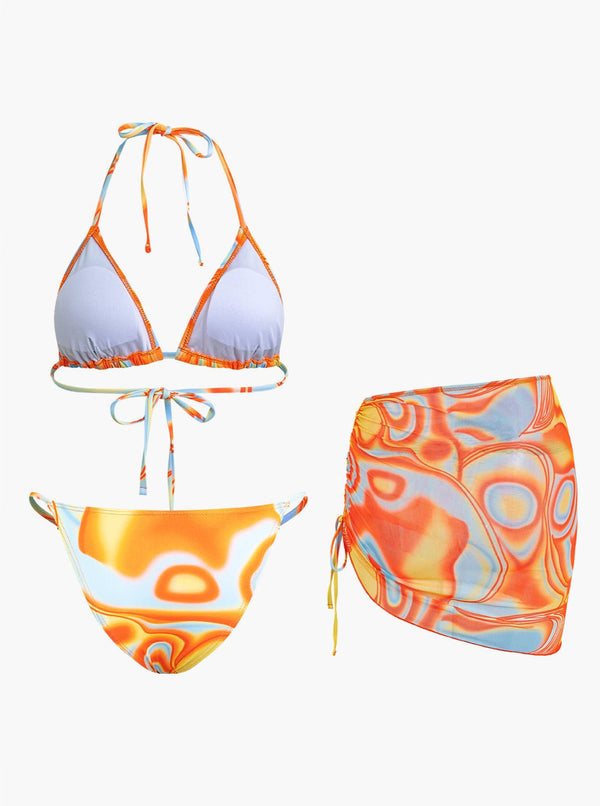 Marimar - Abstract Bikini 3-Piece Set