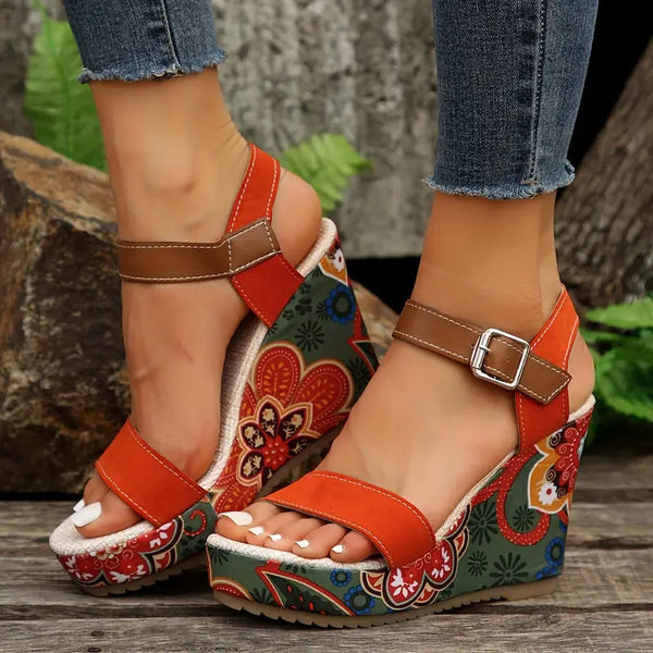 Rutchel - Casual Floral Print Sandals