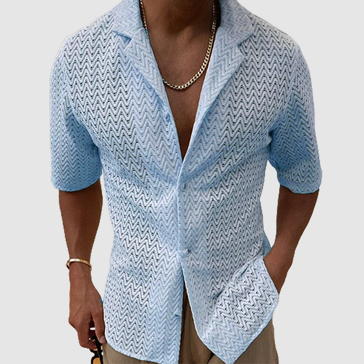 Leonel - Men's ZigZag Design Shirt