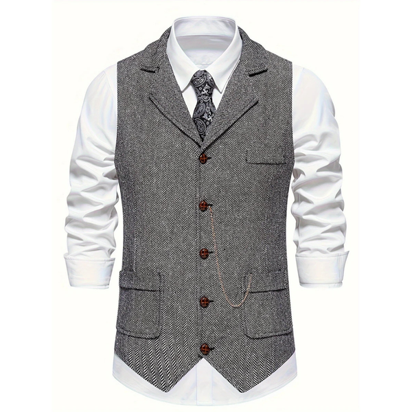 Jacko Men’s V-Neck Vest - Classic Sleeveless Knit for Smart & Casual Style