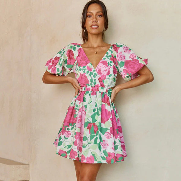 Melina - Floral Pattern Summer Dresses