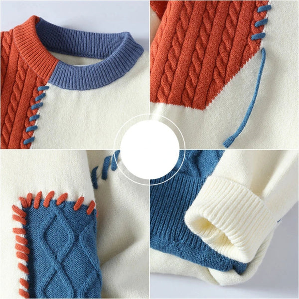 Alessio - Cozy Patchwork Sweater