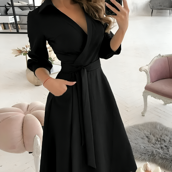 Khadija - V-Neck Long Sleeves Dress