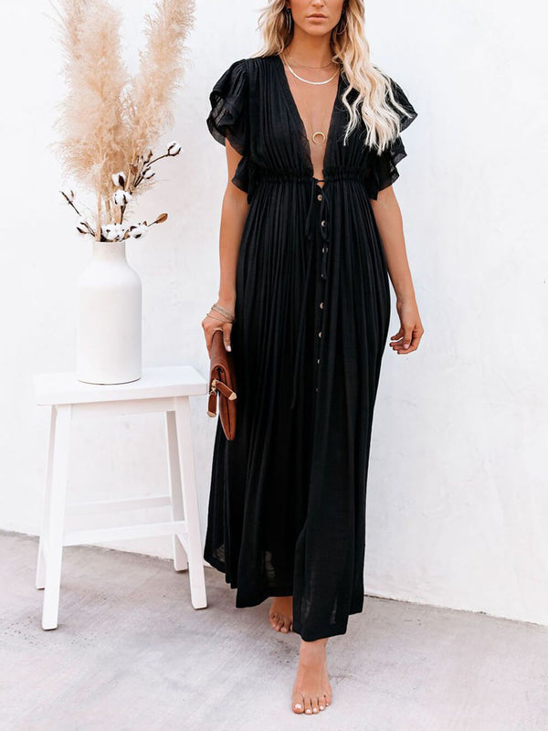 Julia - V-Neck Boho Maxi Dress