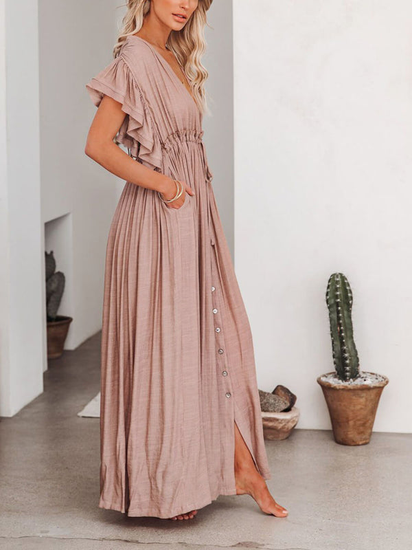 Julia - V-Neck Boho Maxi Dress