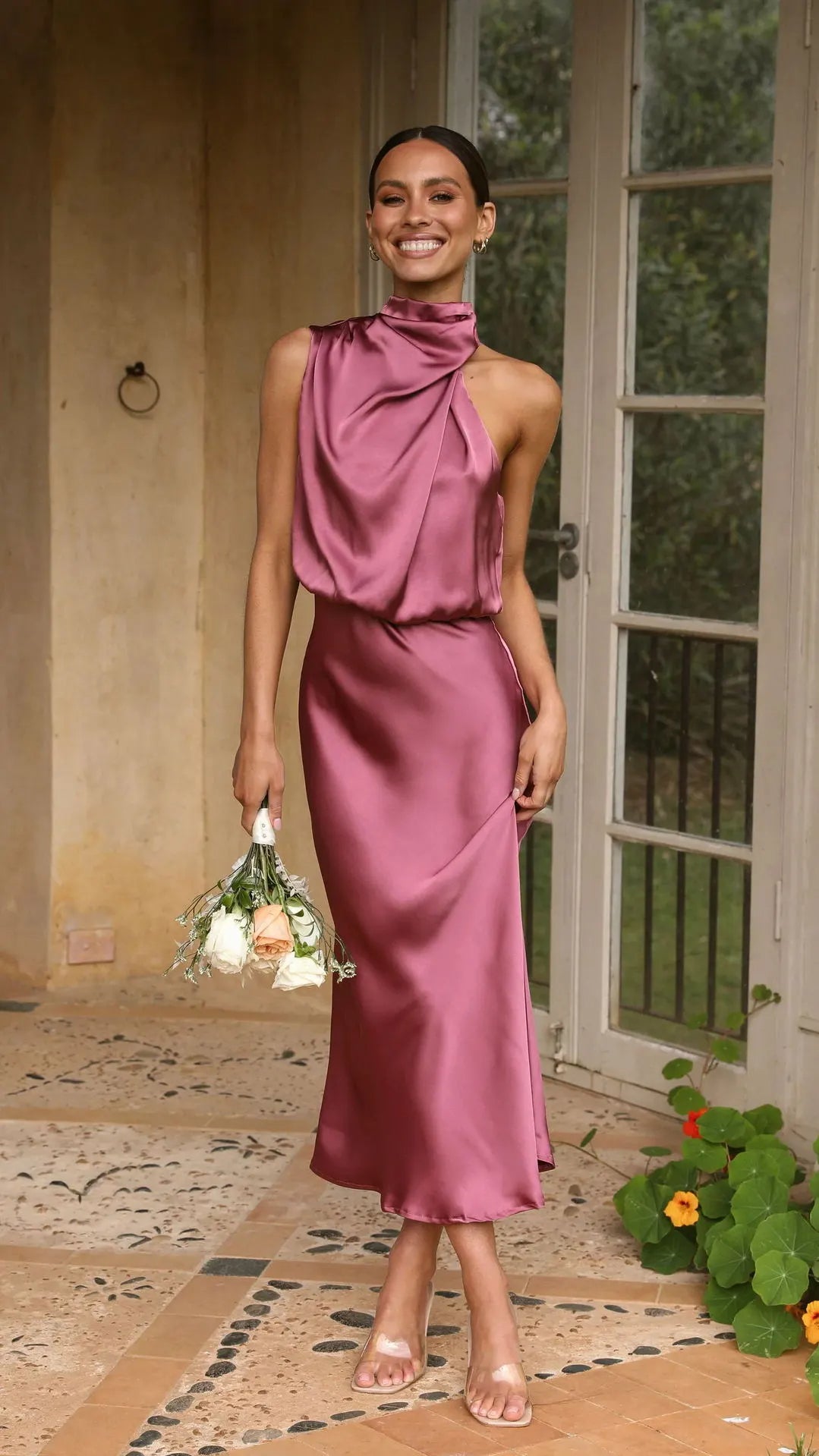 Sara - One-shoulder formal dress