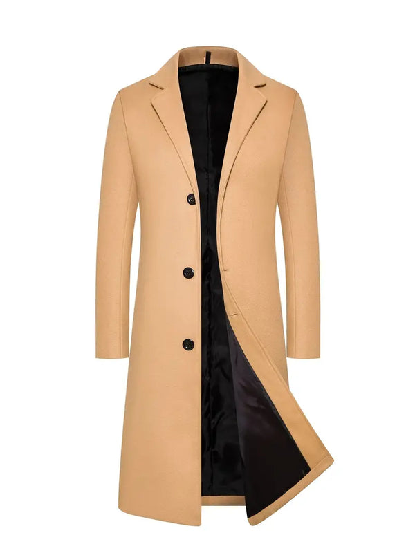 James - Men's Long Trenchcoat - Classic Elegance & All-Weather Protection