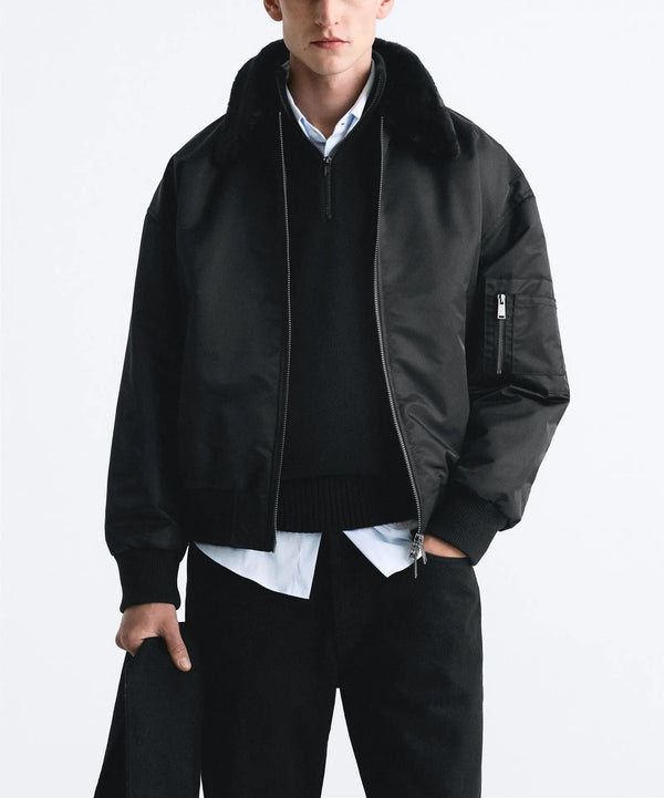 Ilyas - Sherpa Collar Bomber Jacket