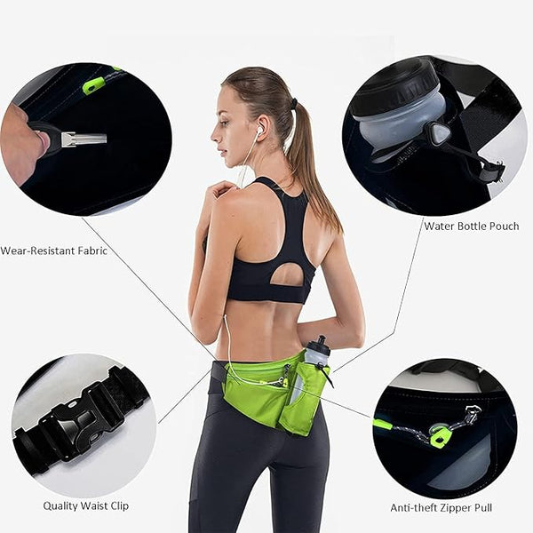 Gerelie - Sports Hydration Crossbody Bum Bag with Water Bottle Holder