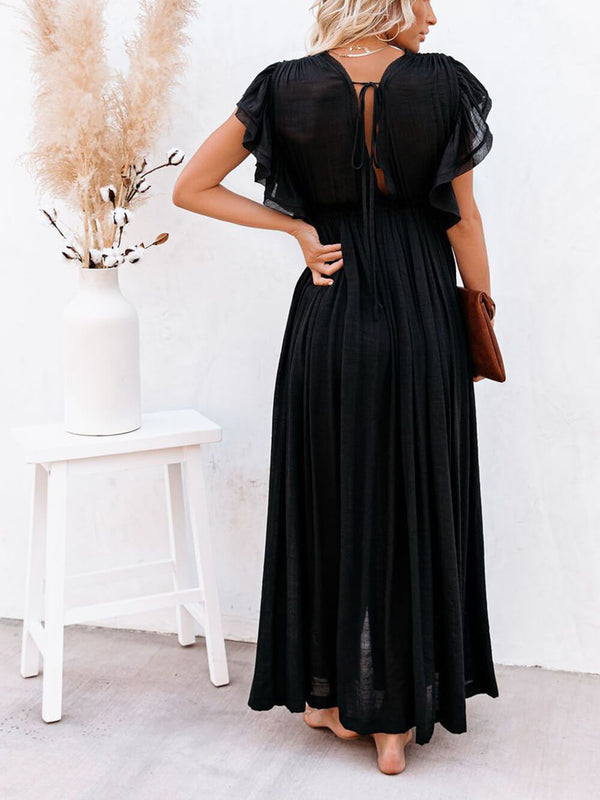 Julia - V-Neck Boho Maxi Dress