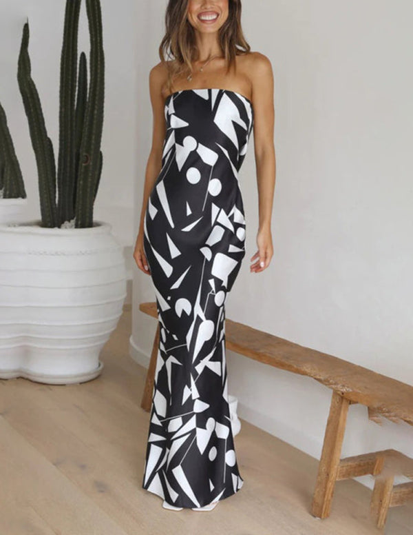 Jenica - Off-Shoulder Printed Maxi Dress