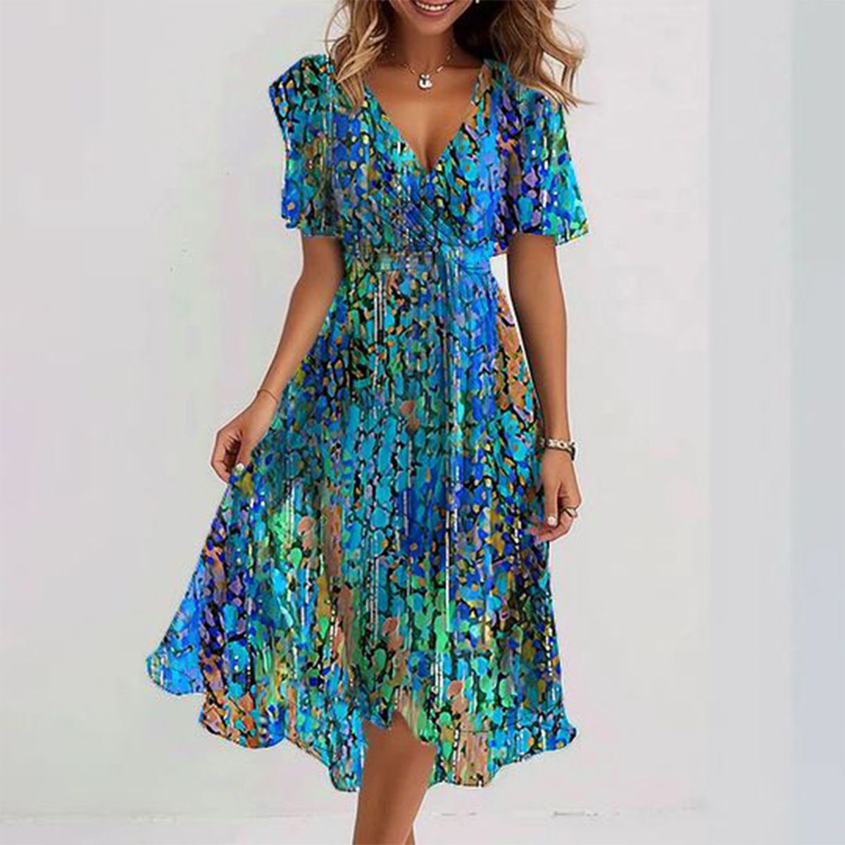 Jean - Vibrant V-Neck Summer Dresses