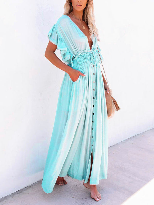 Julia - V-Neck Boho Maxi Dress