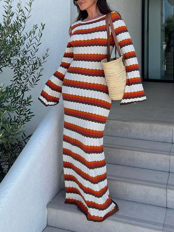 Mylene - Zigzag Pattern Maxi Dress