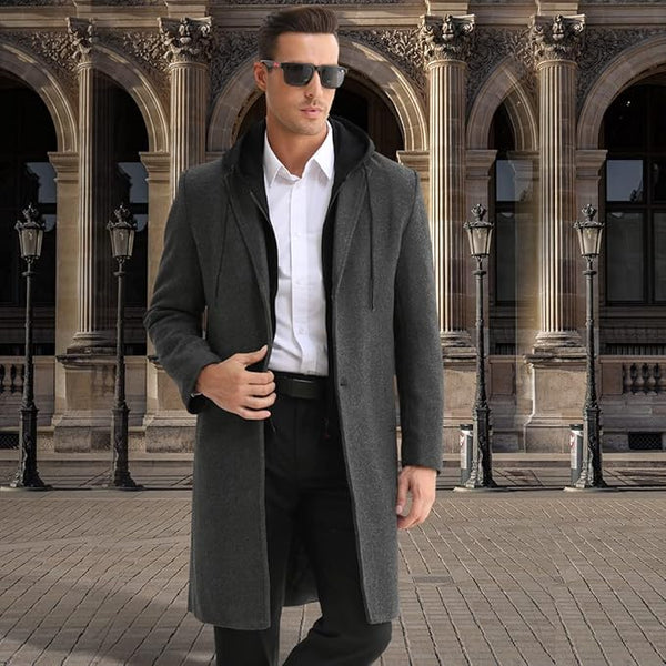 Sam - Elegant Winter Trench Coat for Men - Sleek & Cozy