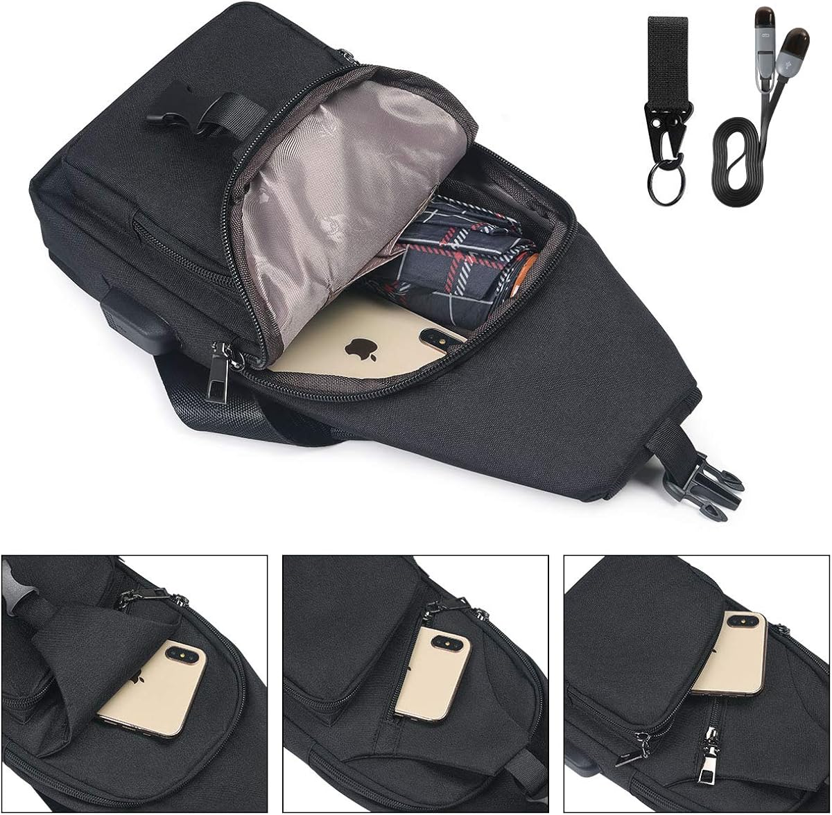 Japet - Men's Anti-Theft Crossbody Charging Bag