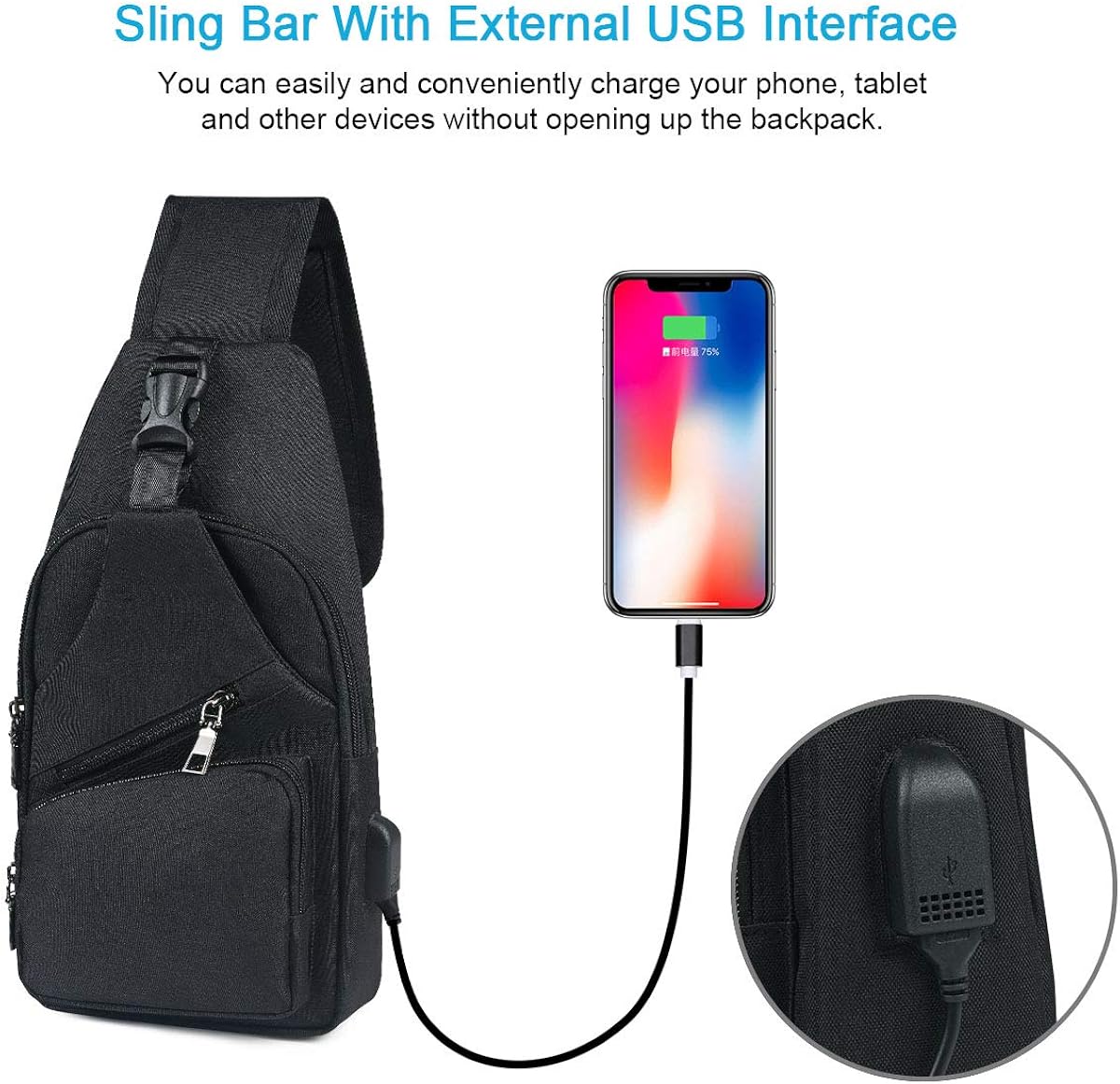 Japet - Men's Anti-Theft Crossbody Charging Bag