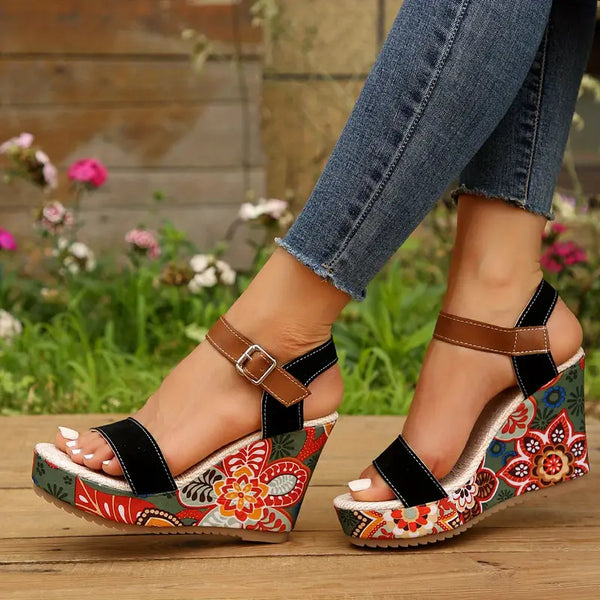 Rutchel - Casual Floral Print Sandals